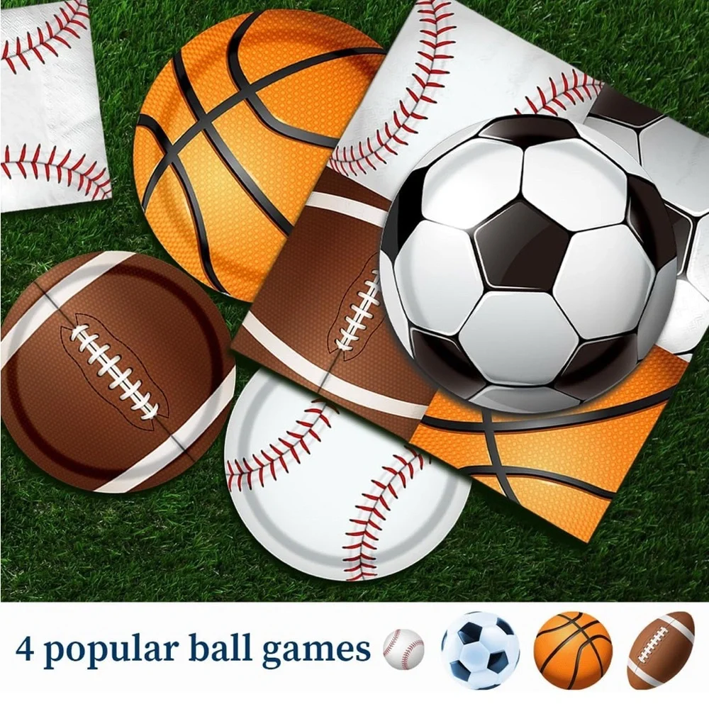 Sports Birthday Party Decorations-142Pcs Sports Theme Serves 20 Guests